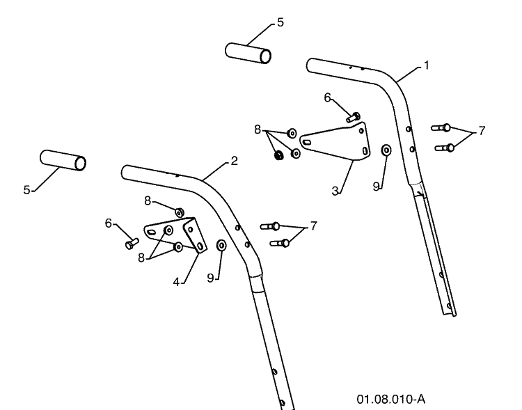 Handles 1 Diagram and Parts List for 1830SB (96193005000)(2009-08) Husqvarna Snow Blower