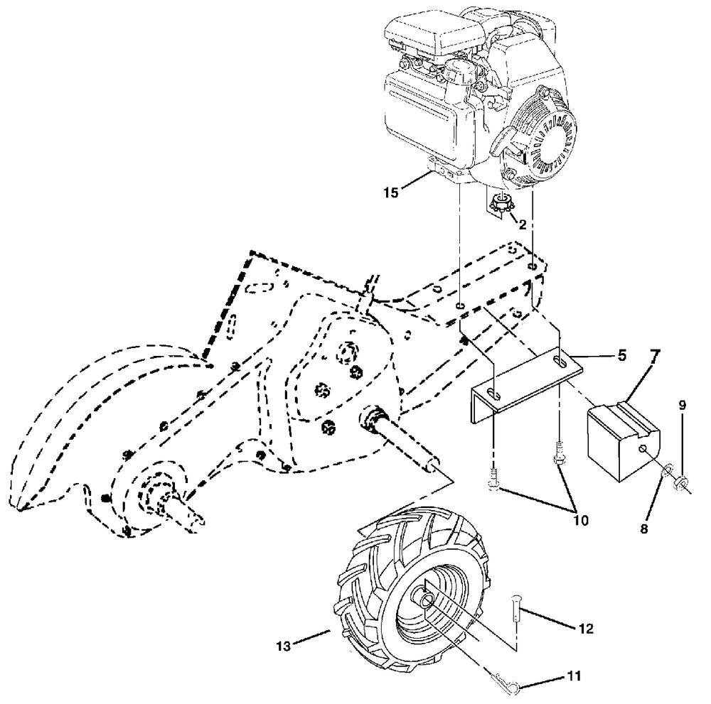 Mainframe, Right Side Diagram and Parts List for 500RTT (954329318-B)(2003-11) Husqvarna Tiller