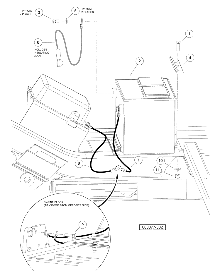 Battery - Diesel Vehicles Diagram and Parts List for HUV4420G 2006-11 Husqvarna Lawn Tractor