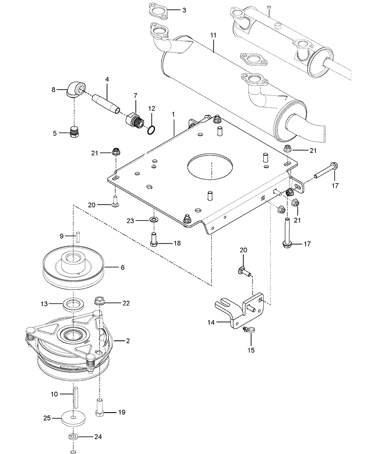 Engine Mounting, Guards And Muffler Diagram and Parts List for Z554  Husqvarna Lawn Mower