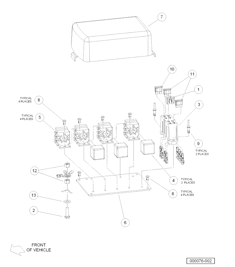 Electrical Component Box, Diesel Vehicles Diagram and Parts List for HUV4421DXP 2006-11 Husqvarna Lawn Tractor