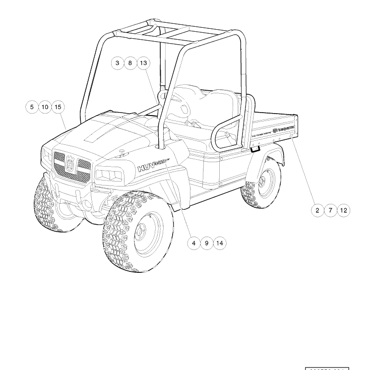 Badging Decals, Huv 4421-Dxp Diagram and Parts List for HUV4421DXP 2006-11 Husqvarna Lawn Tractor