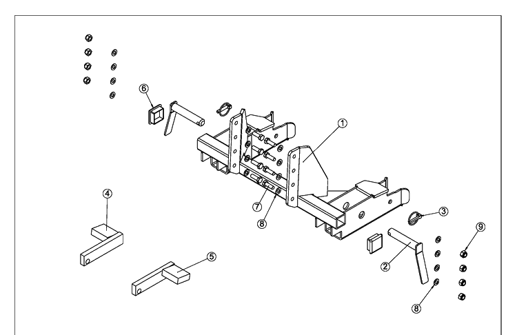 Set, Hitch Diagram and Parts List for HBM140 2012-01 Husqvarna Power Broom