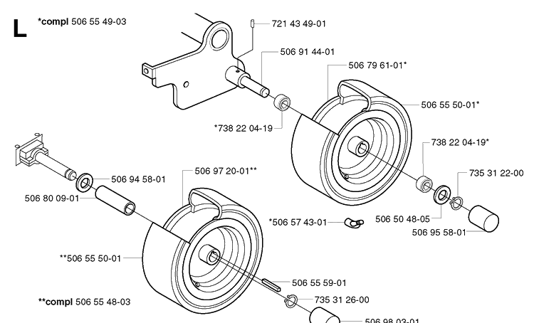 Wheels And Tires Diagram and Parts List for PR15 2002-02 Husqvarna Lawn Mower