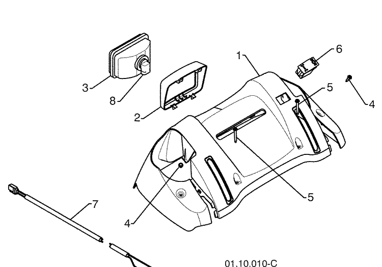 Handles 1 Diagram and Parts List for 13524SBXLS (961930048)(2009-07) Husqvarna Snow Blower