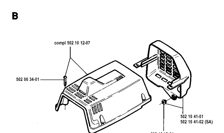 Cylinder Cover Diagram and Parts List for 250PS 19940600001-19960500000 Husqvarna Pole Saw