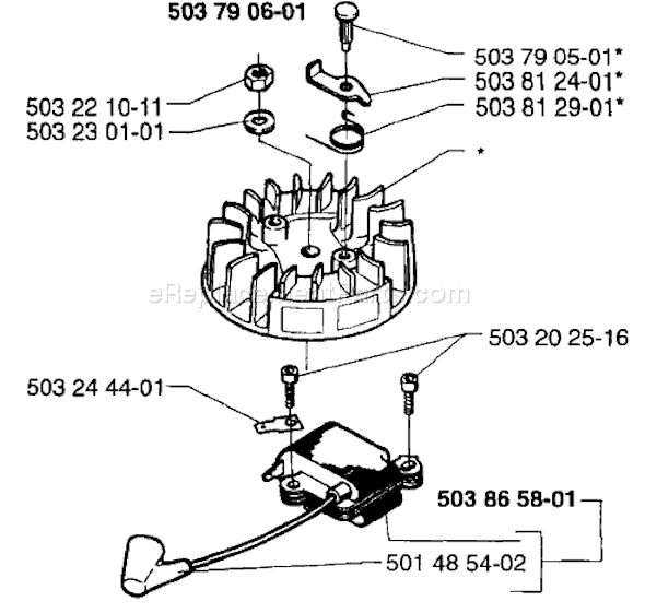 Page J Diagram and Parts List for 225H 1997-02 Husqvarna Trimmer