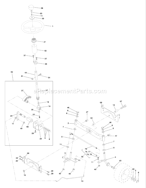 Page J Diagram and Parts List for YTH145 (954140015A) (1999-05) Husqvarna Lawn Tractor