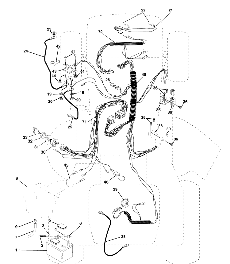 Electrical Diagram and Parts List for LTH125 (HC125H42A)(954000782)(1994-01) Husqvarna Lawn Mower