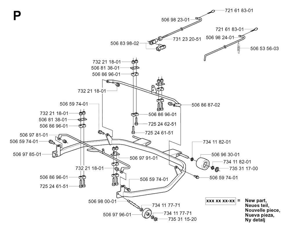 Protection Frame Diagram and Parts List for R11BIO (953519901)(2004-01) Husqvarna Lawn Tractor