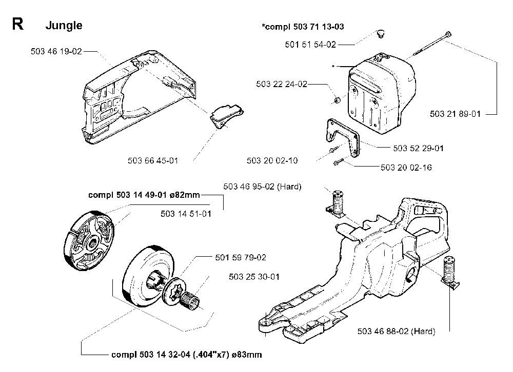 Accessories Diagram and Parts List for 394XPEPA 19980900001 Husqvarna Chainsaw