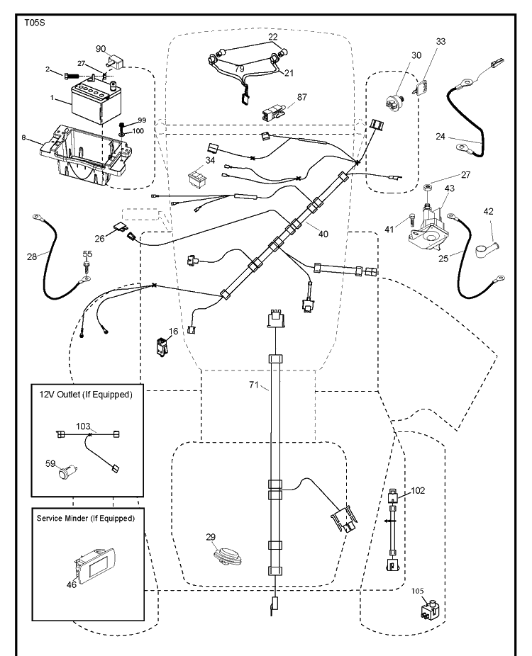 Electrical Diagram and Parts List for YTH22V46 (96043027100)(2017-10) Husqvarna Lawn Tractor