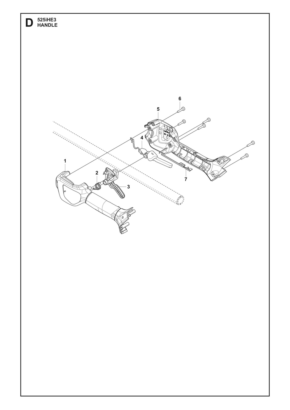 Handle Diagram and Parts List for 525IHE3  Husqvarna Trimmer