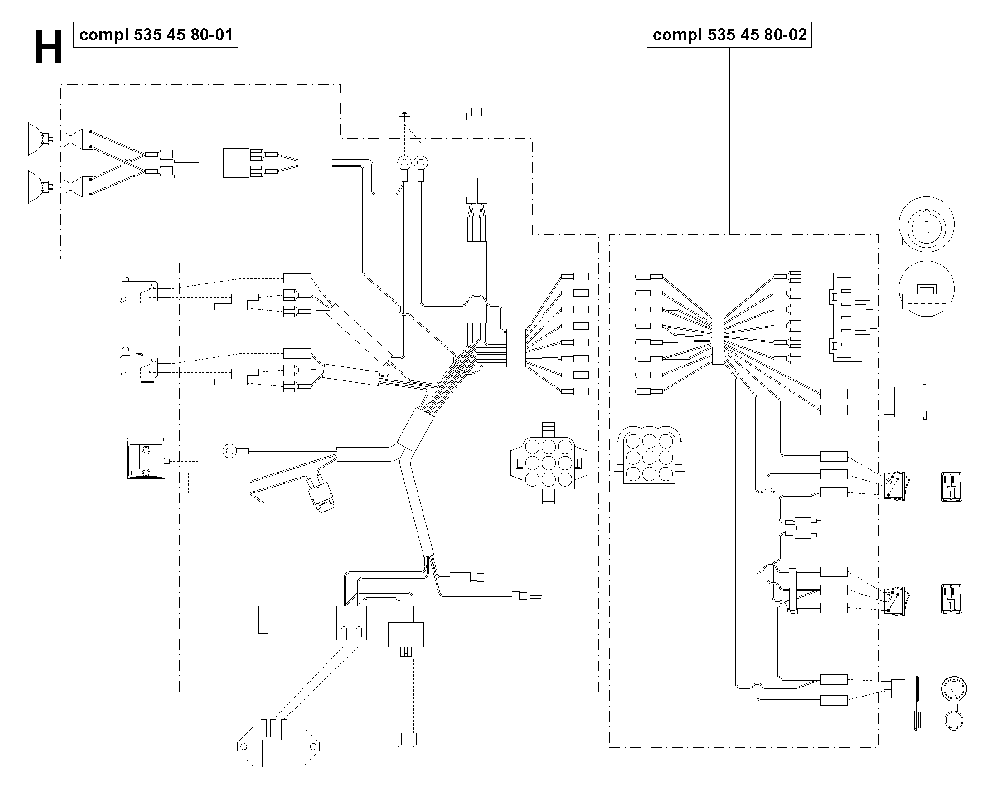 Harness Diagram and Parts List for RIDERPRO18 (953521901)(2004-01) Husqvarna Lawn Tractor