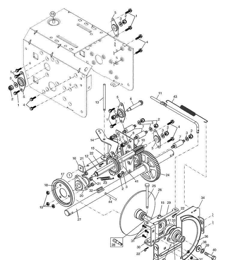 Drive Diagram and Parts List for ST524 (HL524STA)(954633552)(2003-08) Husqvarna Snow Blower