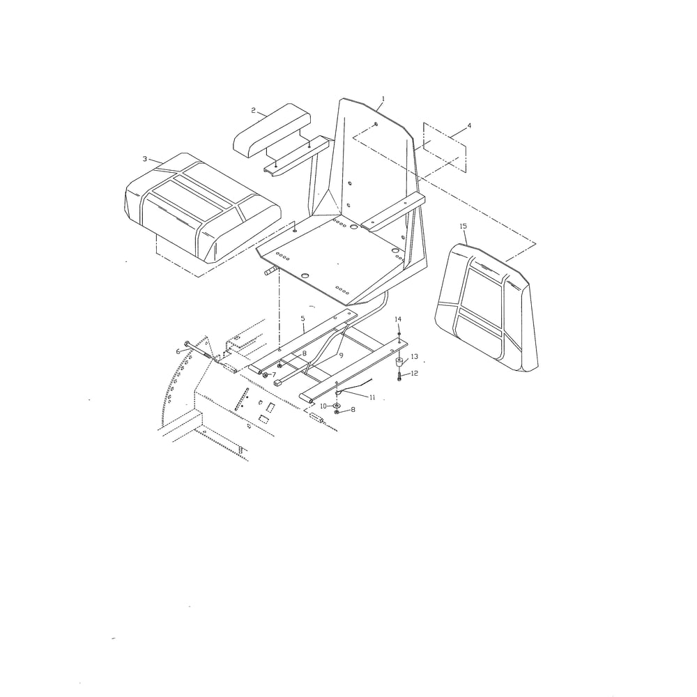 Seat Diagram and Parts List for ZTHQL4221A 968999172 Husqvarna Lawn Tractor