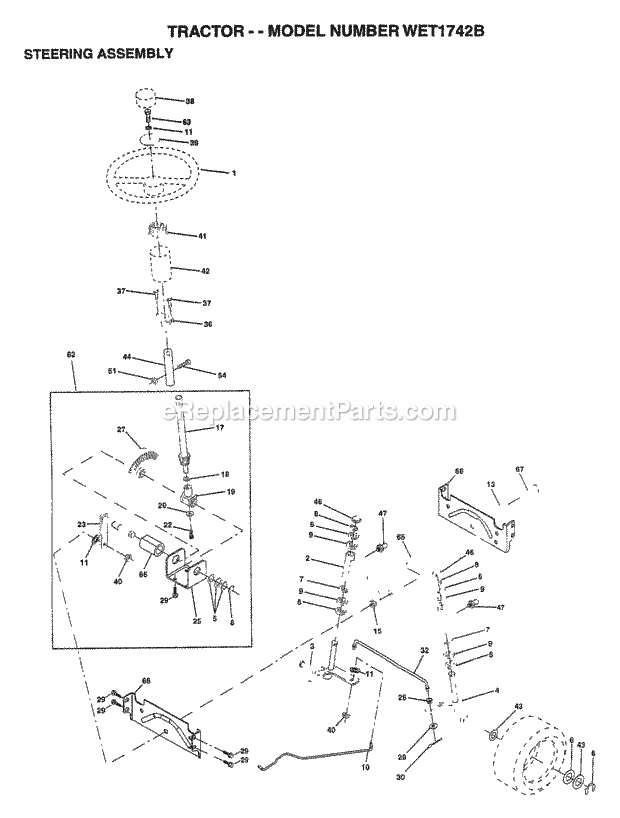 Seat Assembly Diagram and Parts List for WET1742B 1997 Husqvarna Lawn Tractor
