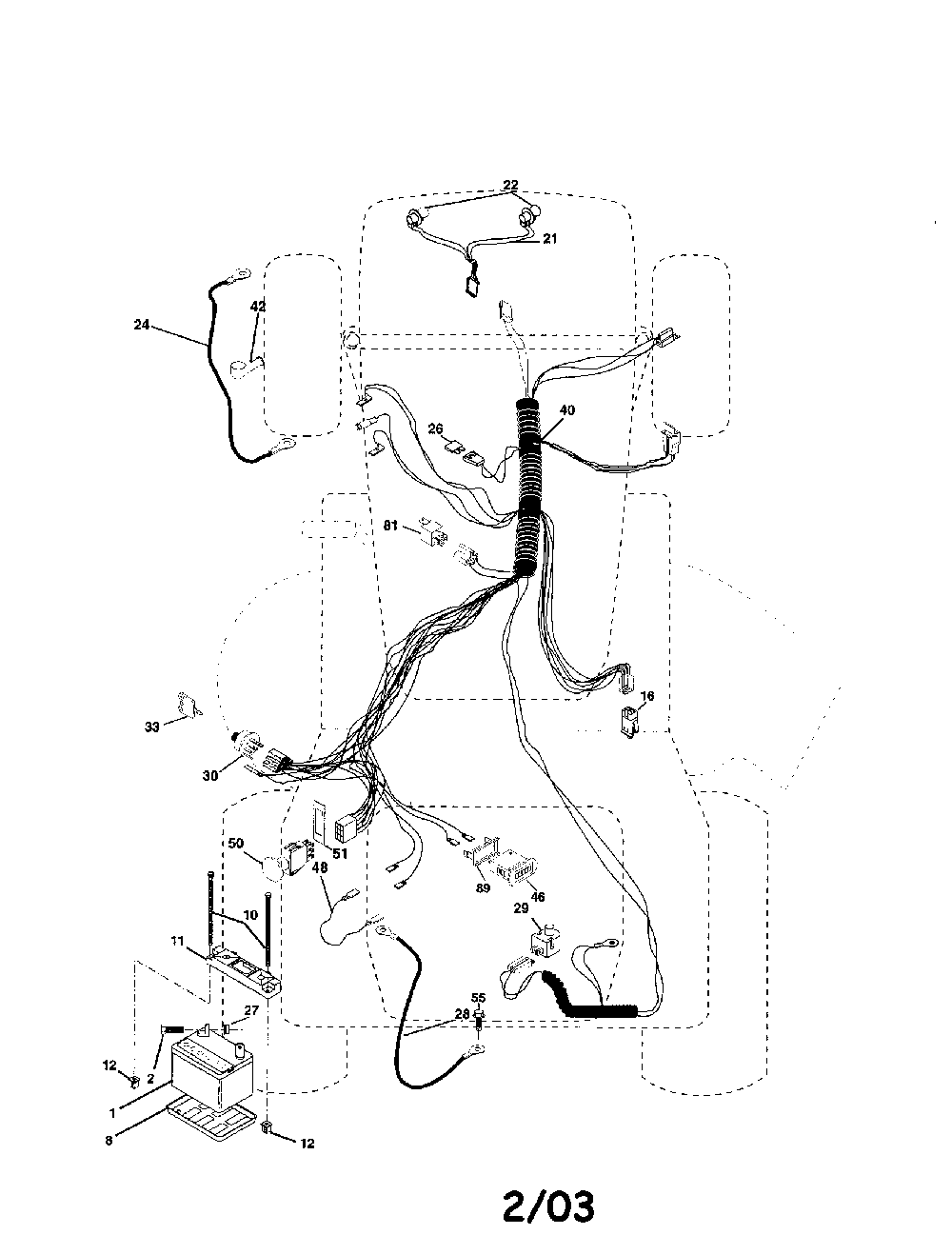 Electrical Diagram and Parts List for 917279001  Husqvarna Lawn Tractor