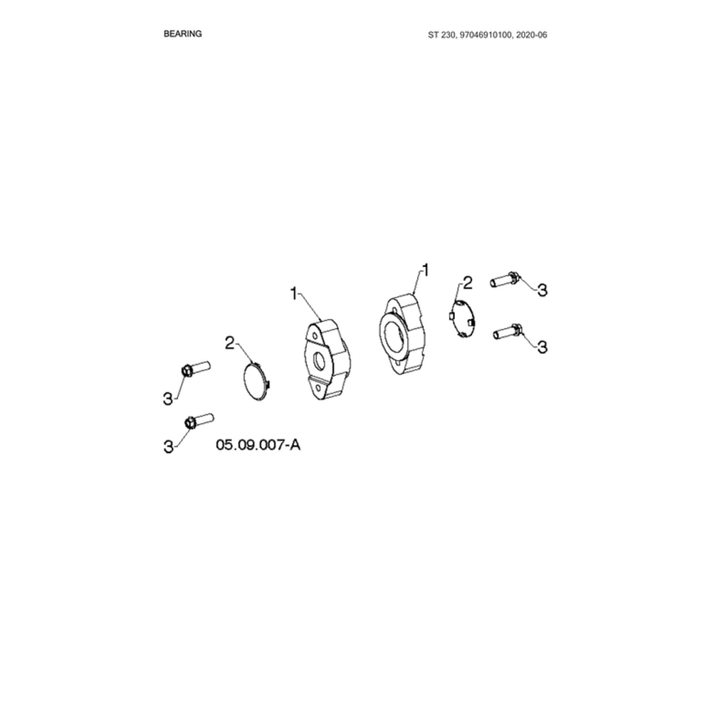 Bearing Diagram and Parts List for 970528802  Husqvarna Snow Blower