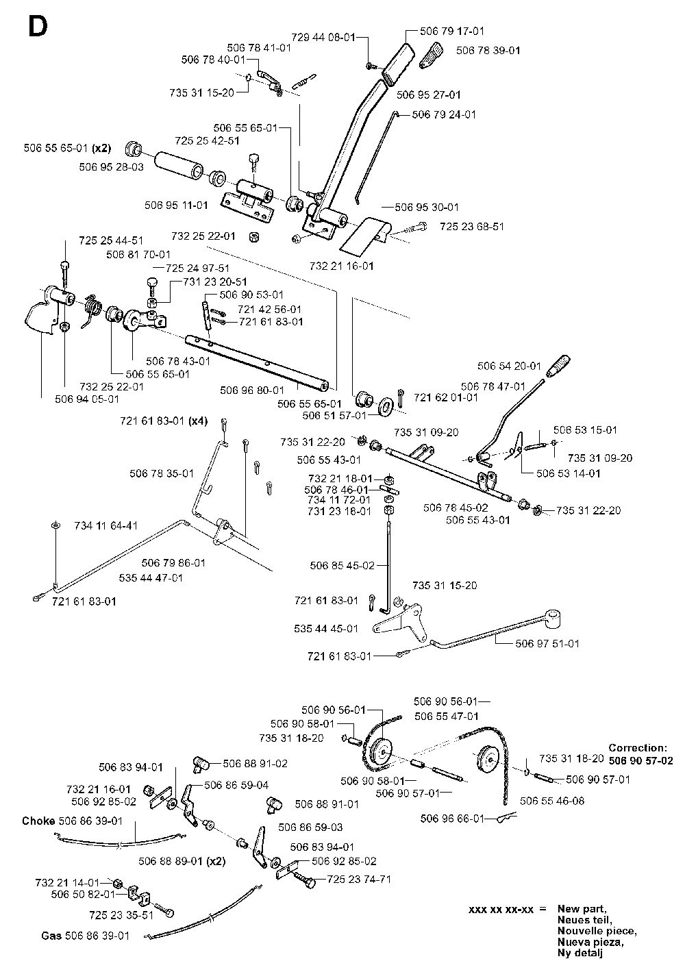 Controls Diagram and Parts List for RIDERPRO18 (953521901)(2004-01) Husqvarna Lawn Tractor