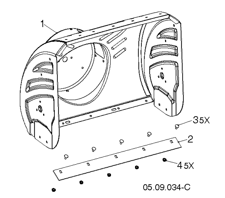 Auger Housing And Impeller Diagram and Parts List for ST427T  Husqvarna Snow Blower