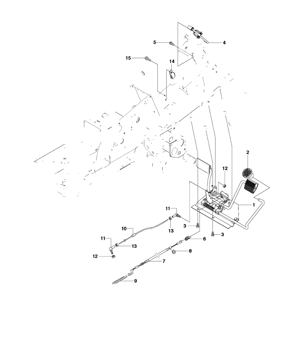 Pedals 2 Diagram and Parts List for R15T (966414201)(2010-07) Husqvarna Lawn Tractor