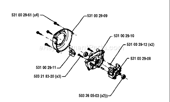 Page C Diagram and Parts List for 26H 1994-03 Husqvarna Trimmer