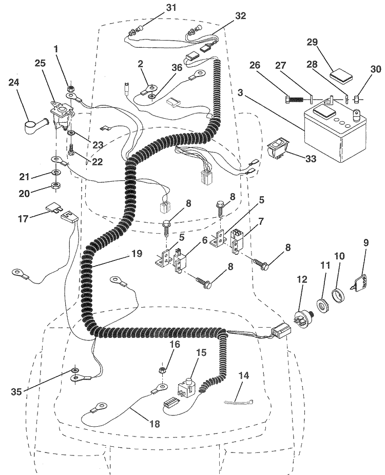 Electrical Diagram and Parts List for LR120 (HU1236C)(954000582)(1993-01) Husqvarna Lawn Mower