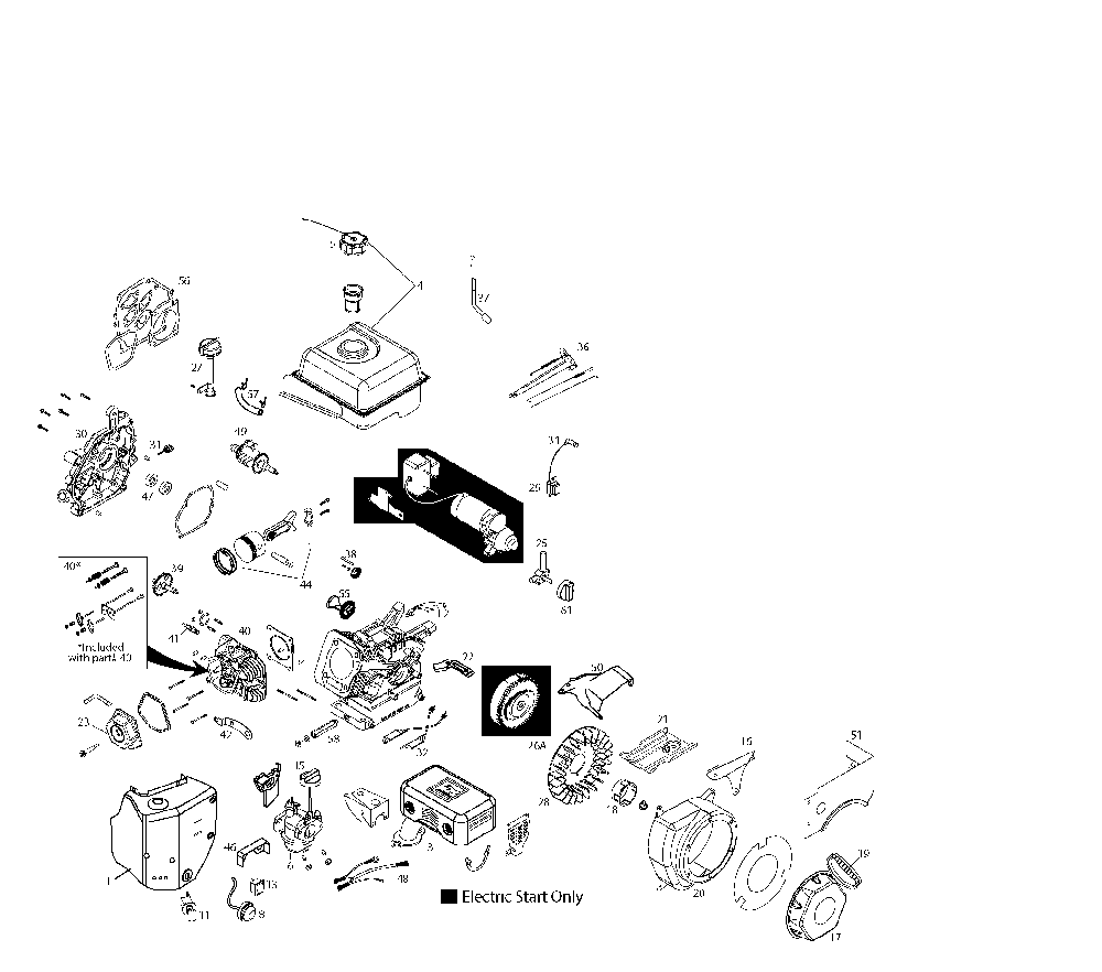 Engine Diagram and Parts List for 1830SB96193006501 2010-08 Husqvarna Snow Blower
