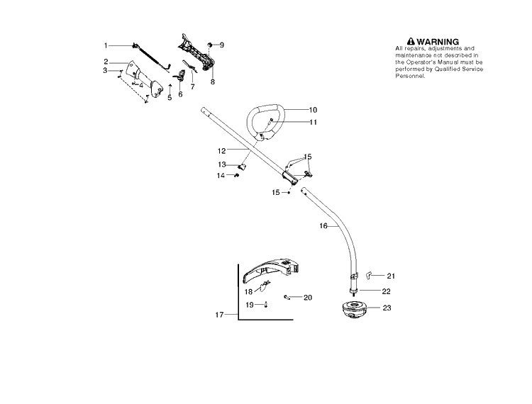 Shaft Diagram and Parts List for 128CD 952711952 Husqvarna Edger