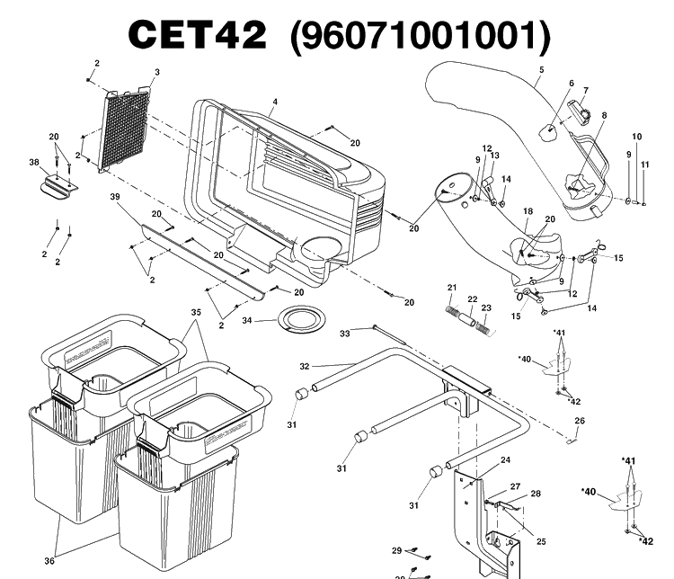 Product Complete Diagram and Parts List for 96071001001 2008-11 Husqvarna Lawn Tractor Accessories