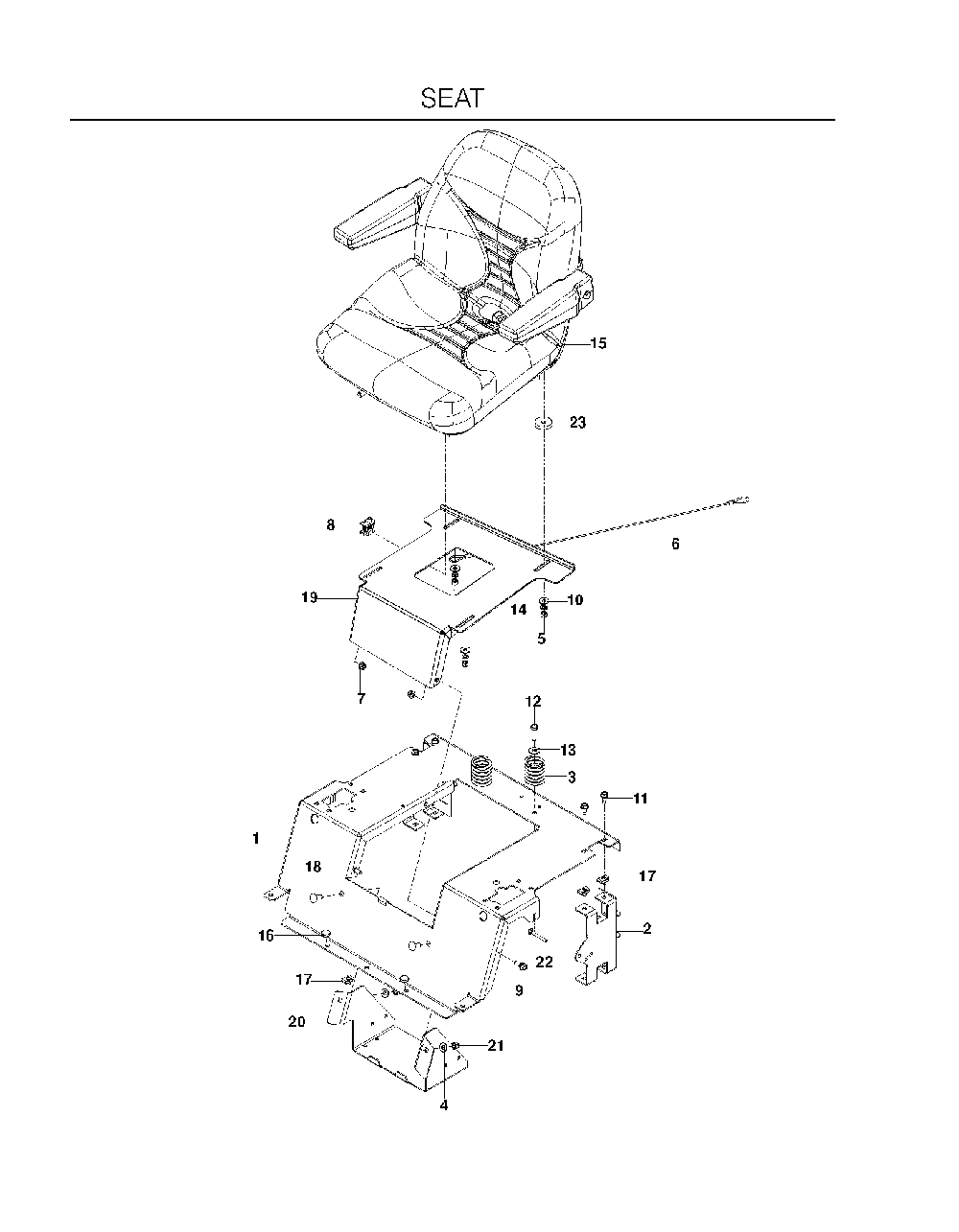 Seat Diagram and Parts List for EZC4824BF (966047501)(2010-05) Husqvarna Lawn Tractor