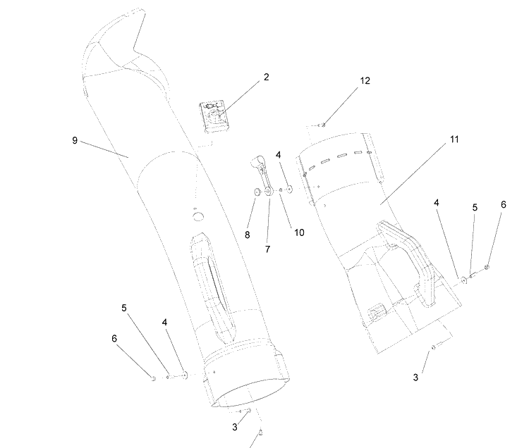 Upper And Lower Chute Diagram and Parts List for EZ-MZ 2008-01 Husqvarna Lawn Tractor Accessories
