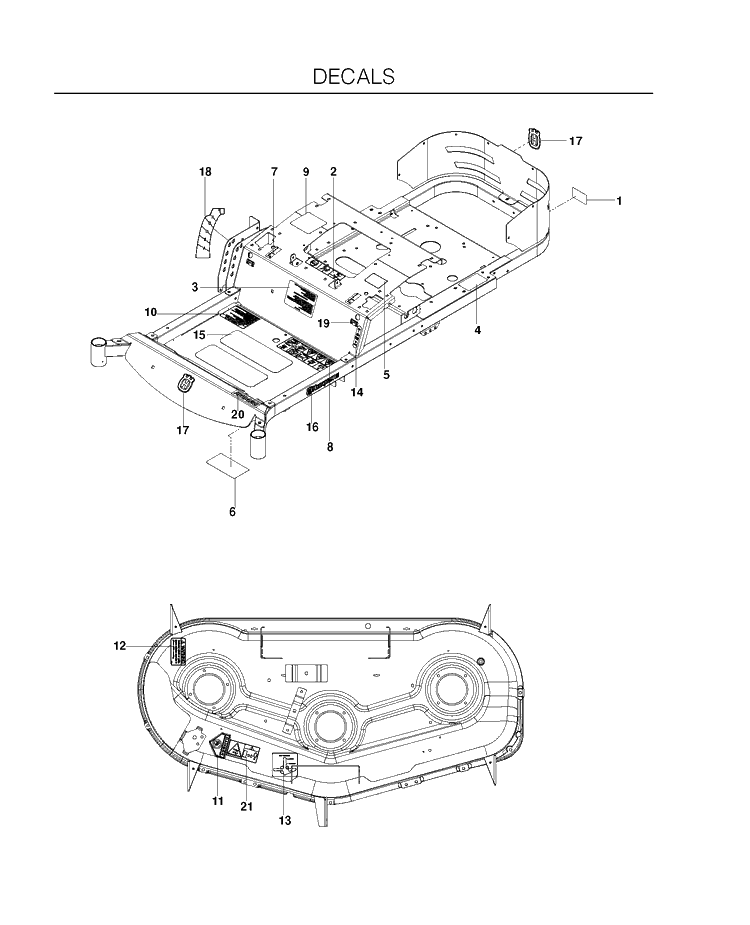 Decals Diagram and Parts List for EZ4824BF (966495801)(2010-05) Husqvarna Lawn Mower