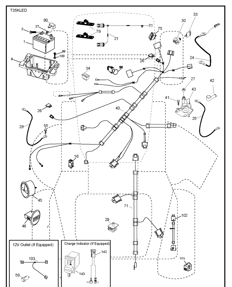 Electrical Diagram and Parts List for TS348XD (96041043700)(2019-08) Husqvarna Lawn Tractor