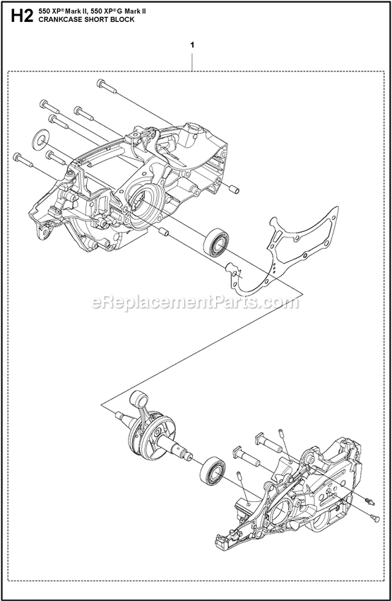 Starter Diagram and Parts List for 550XPGMARKII  Husqvarna Chainsaw