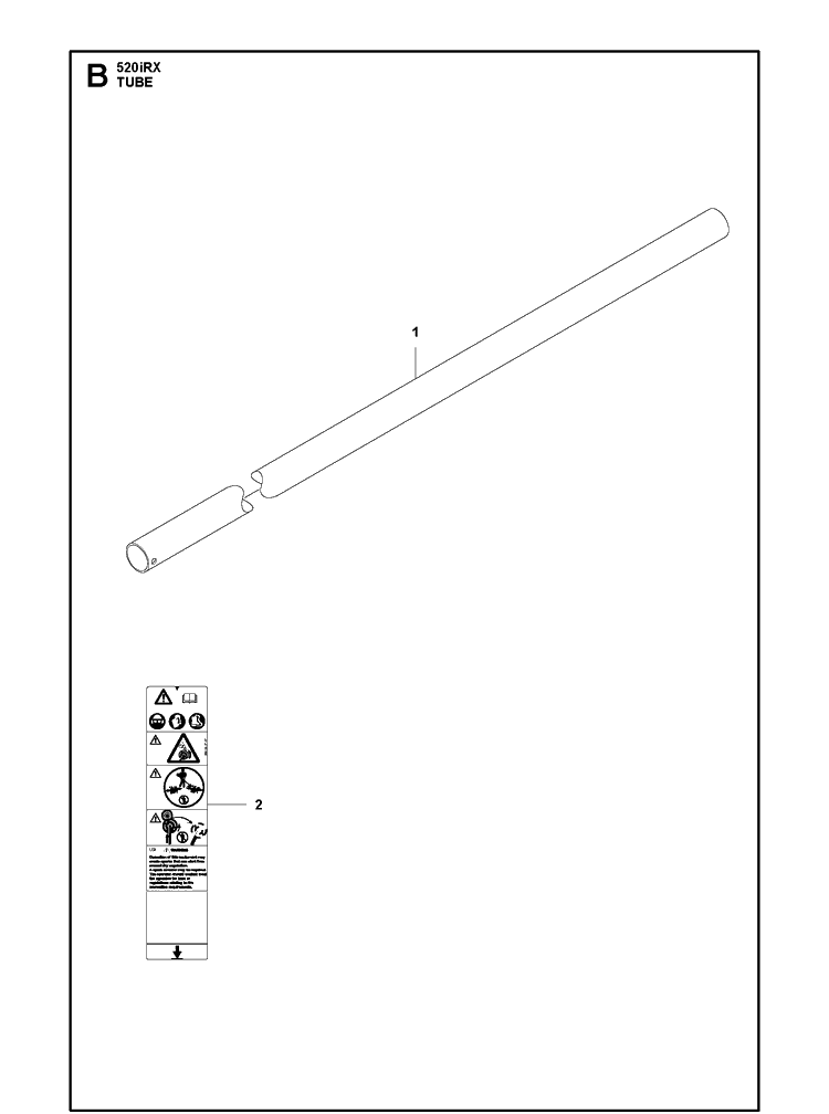 Tube Diagram and Parts List for 520IRX  Husqvarna Brush Cutter
