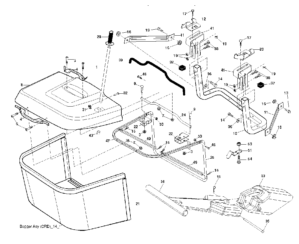 Bagger Diagram and Parts List for CTH220TWIN (96061019103)(2008-11) Husqvarna Lawn Tractor