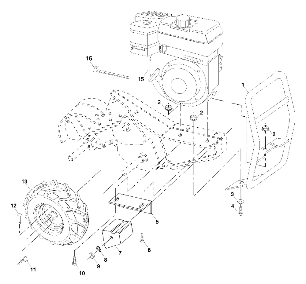 Mainframe, Right Side Diagram and Parts List for 650CRT (954328030-A)(2000-11) Husqvarna Tiller