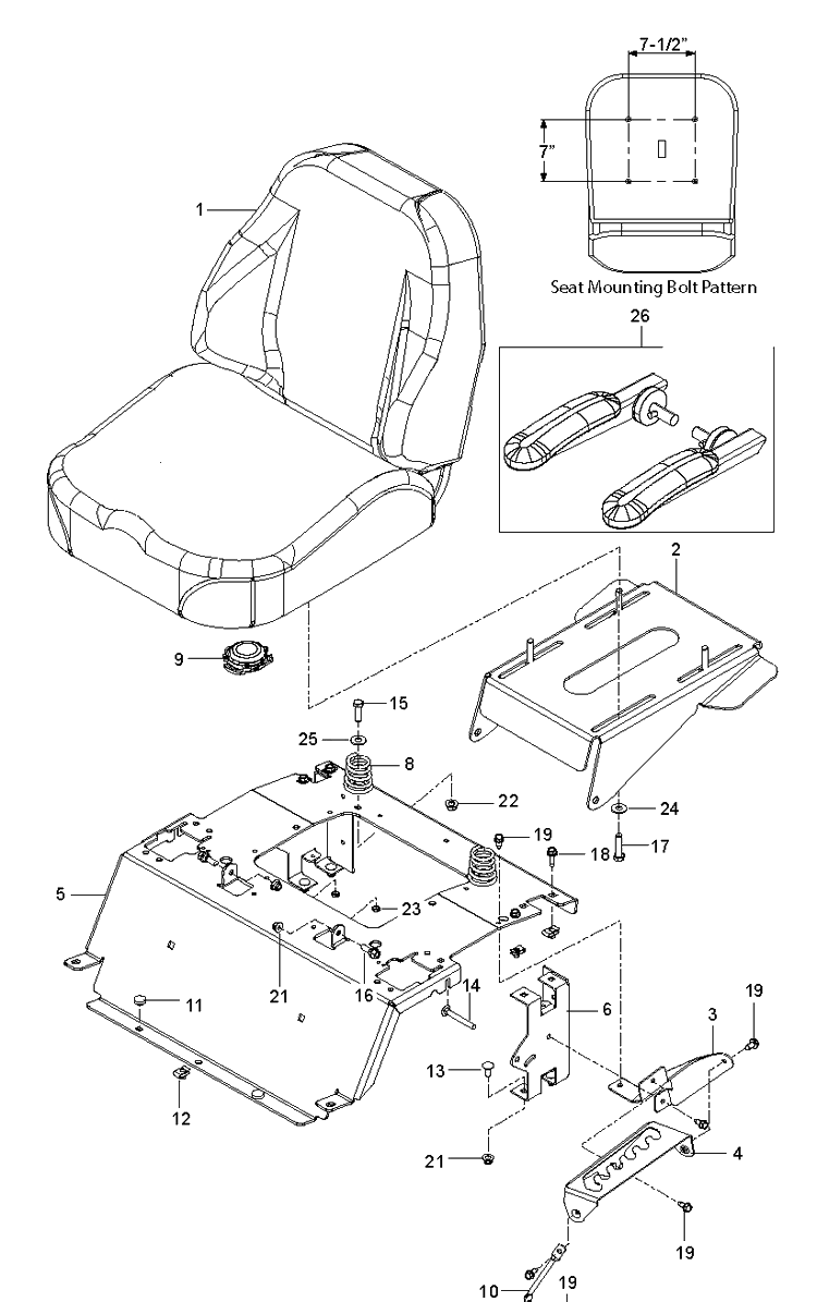 Seat 2 Diagram and Parts List for Z248F (96784480101)(2018-10) Husqvarna Lawn Mower