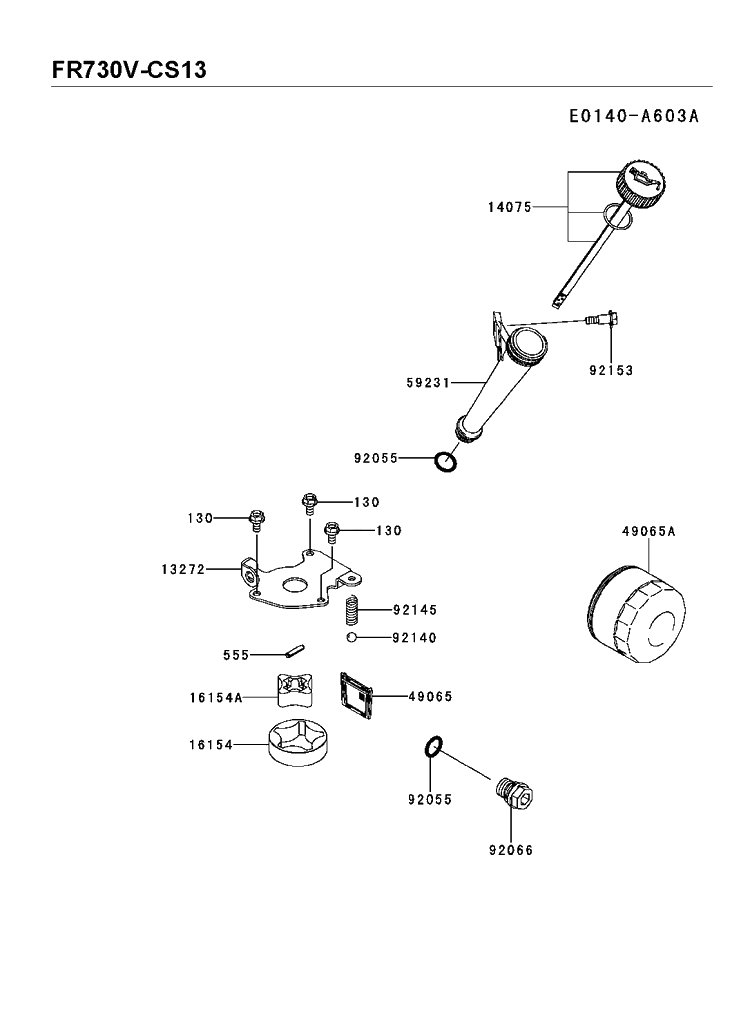 Lubrication Diagram and Parts List for FR730V-CS13 2018-11 Husqvarna Engine