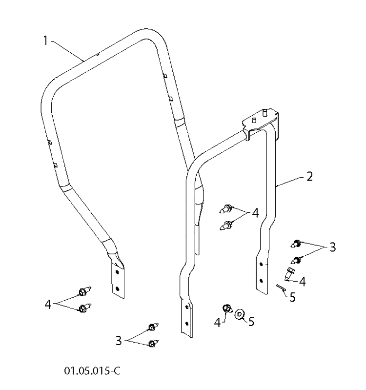 Handle And Controls 6 Diagram and Parts List for 1830HV (96193007306)(2013-08) Husqvarna Snow Blower