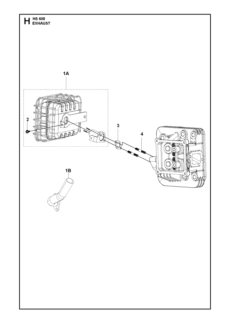 Exhaust Diagram and Parts List for 593230101 2021-01 Husqvarna Engine