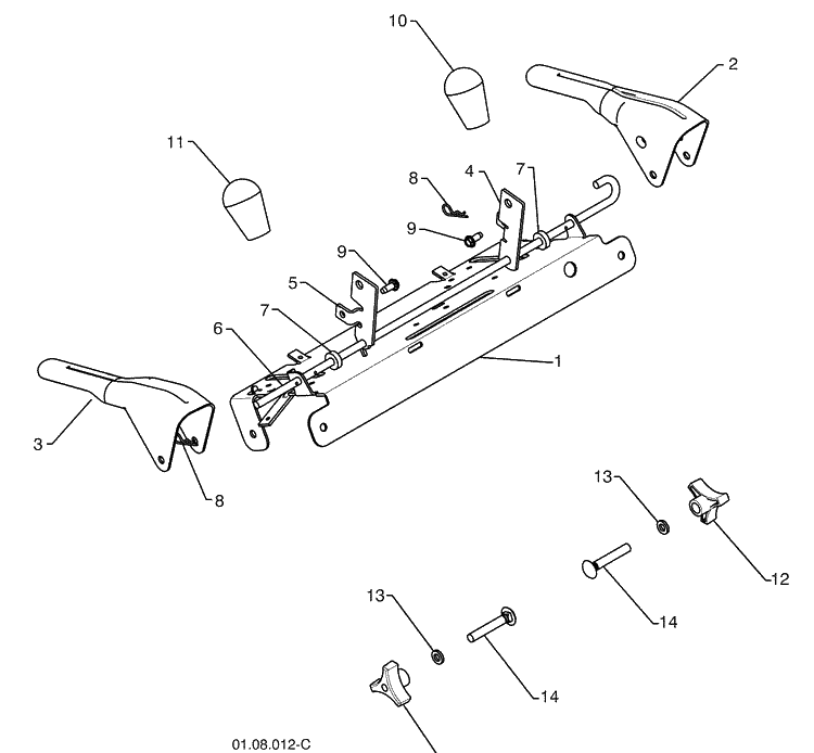 Handles 4 Diagram and Parts List for 14527SBLS (961930049)(2009-07) Husqvarna Snow Blower