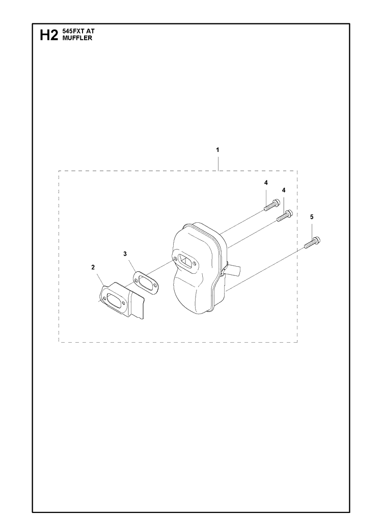 Muffler Diagram and Parts List for 545FXTAT  Husqvarna Brush Cutter