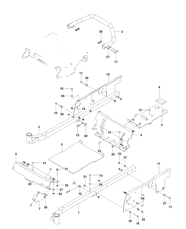 Frame Diagram and Parts List for RZ4219 (966809002)(2013-10) Husqvarna Lawn Mower