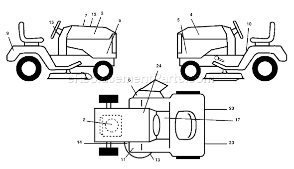 Page B Diagram and Parts List for GTH2254XPA (954571229) (2004-08) Husqvarna Lawn Tractor