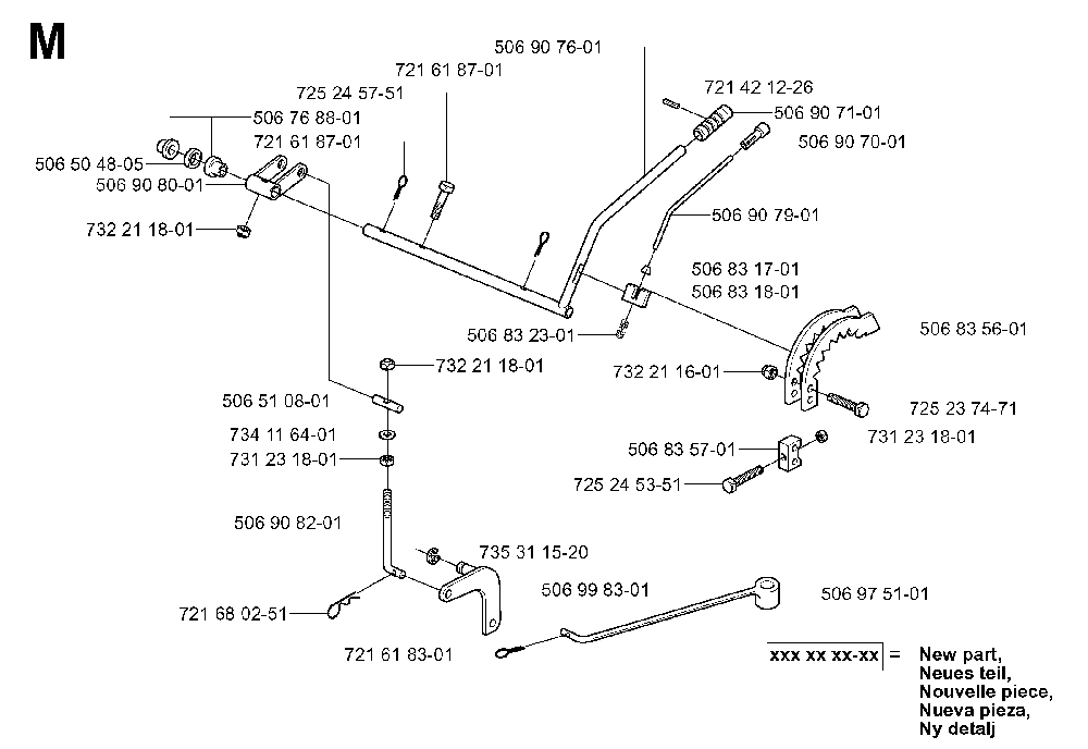 Controls Diagram and Parts List for RIDER13BIOCLIP (953520901)(2003-11) Husqvarna Lawn Tractor
