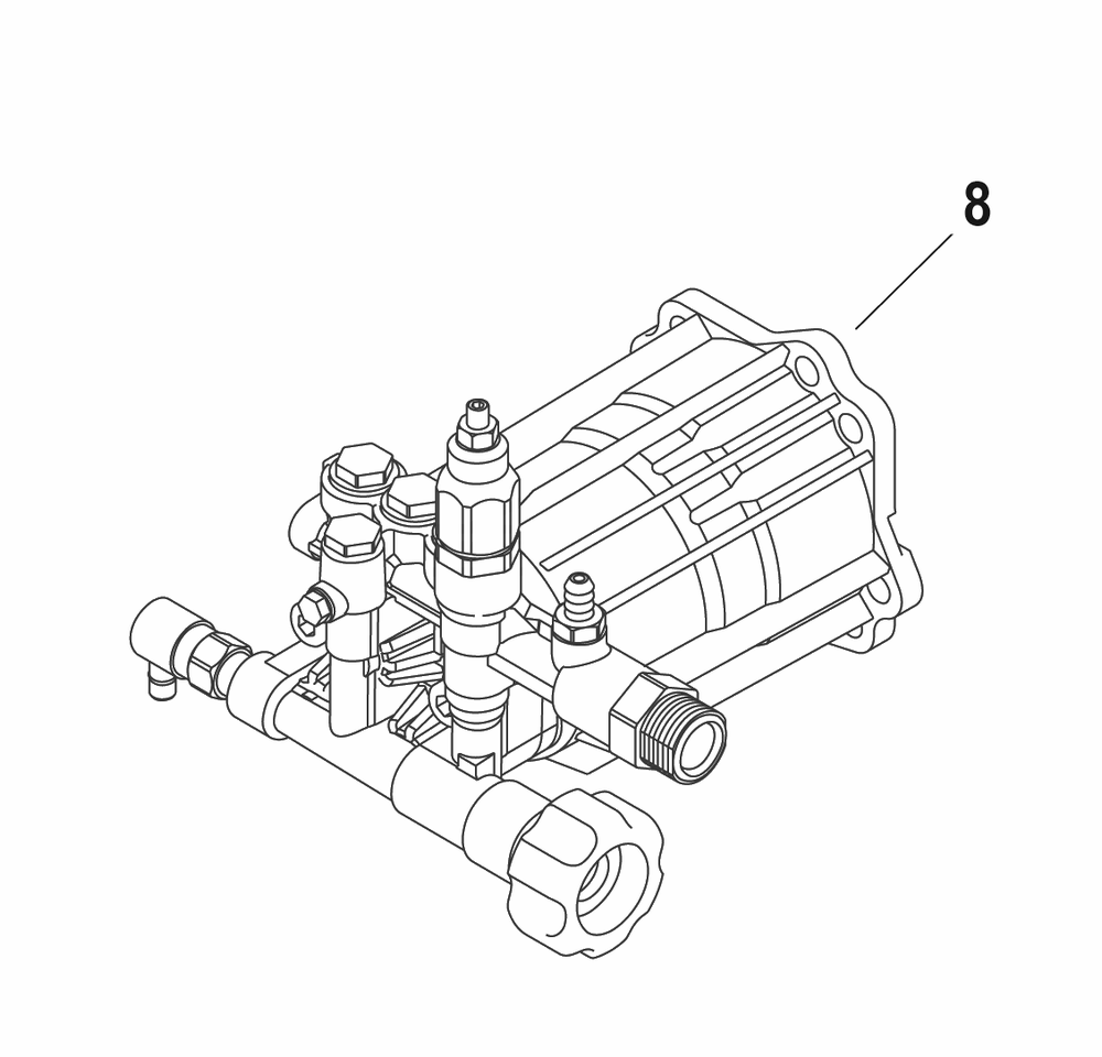 Pump Diagram and Parts List for 020816-01  Husqvarna Pressure Washer