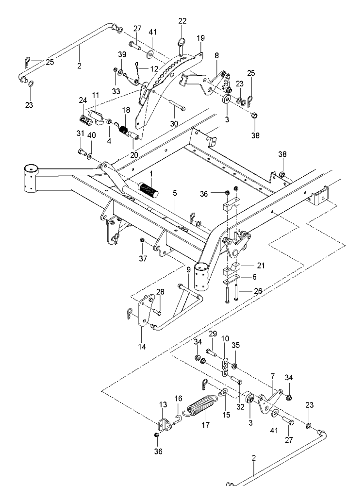 Mower Lift / Deck Lift Diagram and Parts List for MZ61 (970467701-00)(2020-04) Husqvarna Lawn Mower